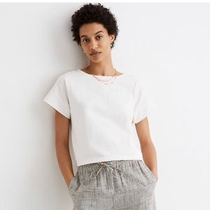 Bright ivory crop boxy tee